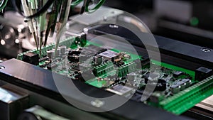 Electronic circuit board production. Manufacture of electronic chips photo