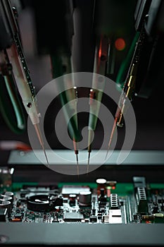 Electronic circuit board production. Manufacture of electronic chips
