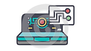 Electronic Circuit Board Technology Icon, vector design Generative AI