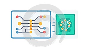 Electronic Circuit Board Vector, vector design Generative AI