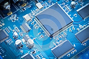 electronic circuit chip on pcb board