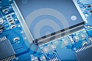 Electronic circuit chip on pcb board