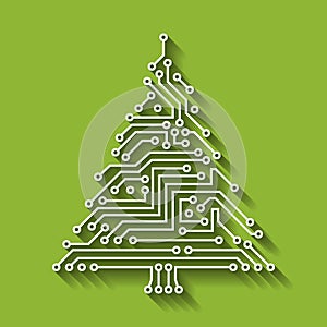 Electronic Circuit Christmas Tree, Happy New Year