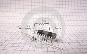Electronic circuit diagram and components