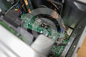 The electronic circuit and hardware contained in the CPU of a computer or PC