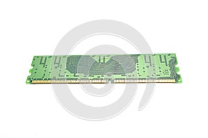 Electronic circuit and processor on a white background close-up. Microchip, computer, technology