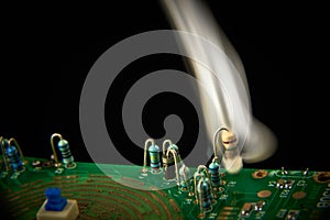 Electronic circuit shorted on resistor on PCB