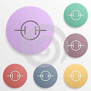 Electronic circuit symbol badge color set icon. Simple glyph, flat vector of web icons for ui and ux, website or mobile