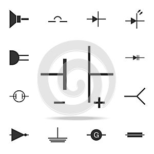 Electronic circuit symbol icon. Detailed set of web icons. Premium quality graphic design. One of the collection icons for website