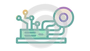 Electronic Circuit Technology Board Vector Icon, vector design Generative AI