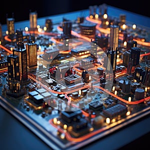 Electronic Cityscape, Miniature Metropolis on a Motherboard