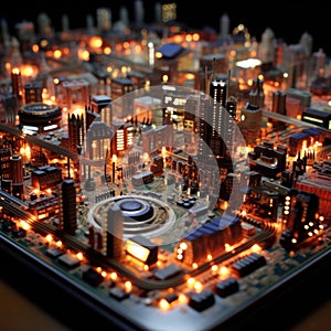 Electronic Cityscape, Miniature Metropolis on a Motherboard