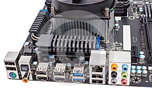 Electronic collection - Computer motherboard with CPU cooler