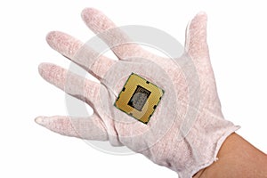 Electronic collection - Hand holds computer CPU processor chip i