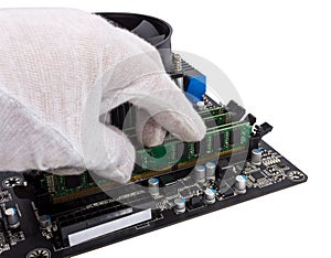 Electronic collection - Installing memory module in DIMM slot on