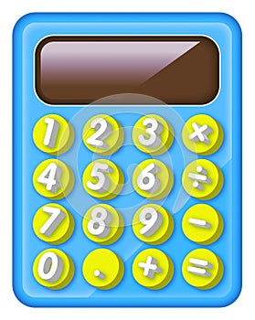 Electronic and colourful calculator for kids