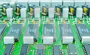 Electronic component with circuit board close up