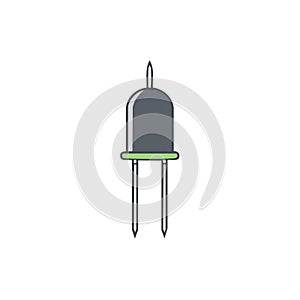 Electronic Component Isolated Flat Vector Illustration Circuit Element Transistor Device