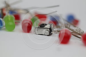 Electronic component. multicolor LED and IR receiver,