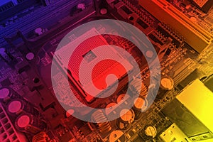 Electronic components on circuits board