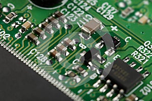 Electronic components on motherboard