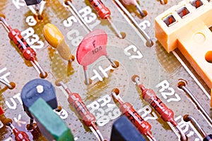 Electronic components on a printed-circuit board