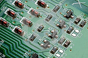 Electronic computer circuit board details