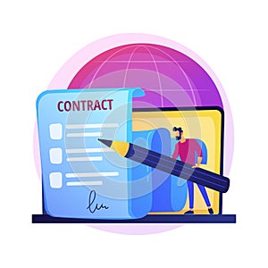 Electronic contract vector concept metaphor