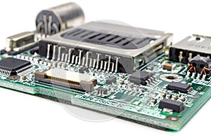 Electronic control module for actuators on a white background