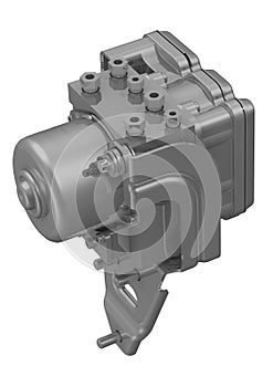 Electronic control unit with hydraulic modulator Antilock Braking System of cars