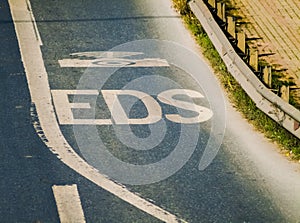 Electronic Controlling System EDS road mark on the highway photo