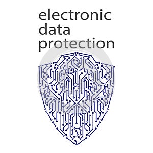 Electronic data protection concept.