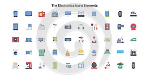 Electronic Device Icon Element Design Set