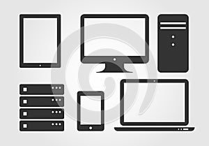 Electronic Device Icons, flat design