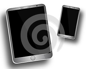 Electronic Devices - isolated on white background; computer
