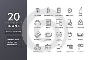 Electronic Devices Line Icons