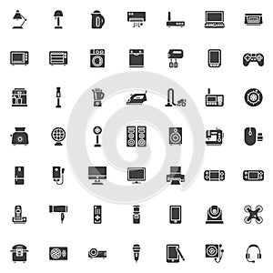 Electronic devices vector icons set