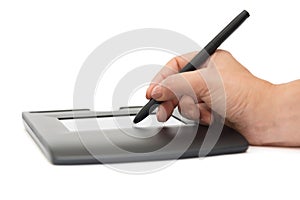 Electronic digital signature on pad