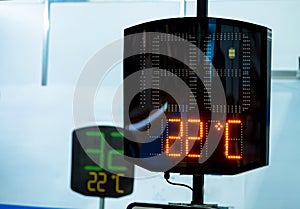 Electronic display with ambient temperature readings