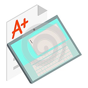 Electronic document icon, isometric style