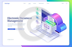 Electronic document management isometric landing