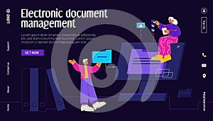 Electronic document management landing page banner