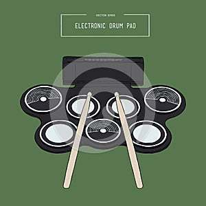 Electronic drum pad kit sketch vector.