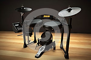 electronic drumset with realistic and natural-sounding drums, cymbals, and tones