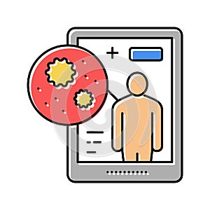 electronic ehealth color icon vector illustration