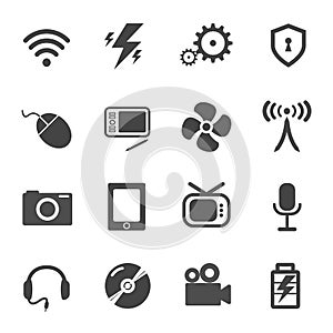 Electronic and electric icon vector set