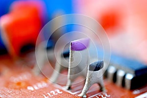 Electronic elements of an old used circuit board