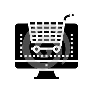 electronic eshopping purchase glyph icon vector illustration