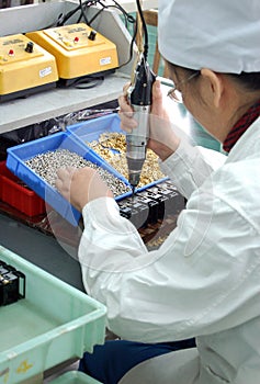 Electronic factory workers