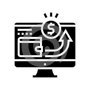 electronic funds transfers glyph icon vector illustration